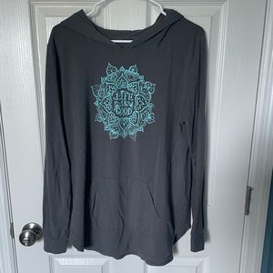 Life is good. Long sleeve light weight hoodie. Medium